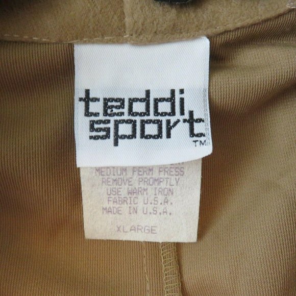 Vintage 80s Faux Suede Moto Jacket XL Brown Pockets Lined Shoulder Pads Washable - Picture 6 of 12